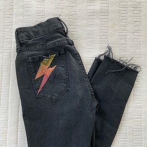 MOTHER The Looker Ankle Fray, Gold Bolt